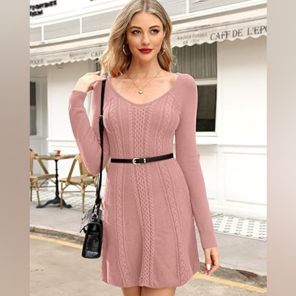 Fit And Flare Pullover Sweater Dress